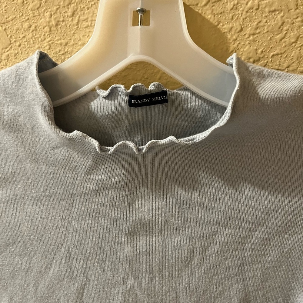Brandy Melville Ruffle Crop Top - Picture 2 of 3